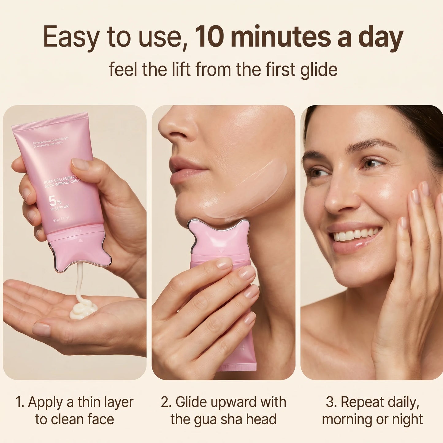 Neck and Face Jaw Massage Colléora Collagen Cream