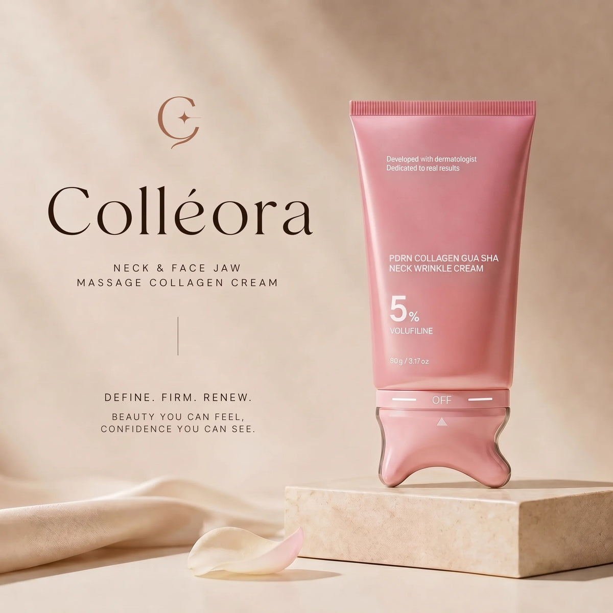 Neck and Face Jaw Massage Colléora Collagen Cream
