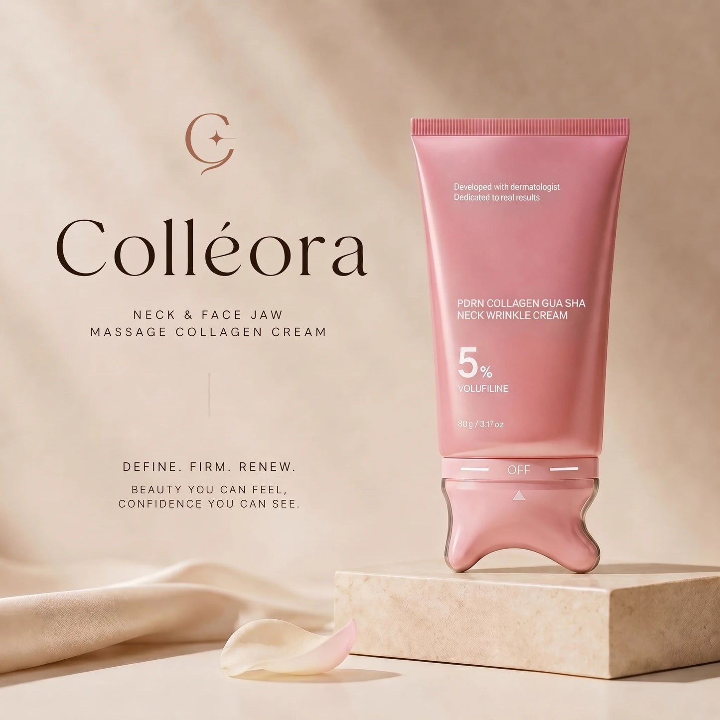 Neck and Face Jaw Massage Colléora Collagen Cream